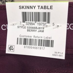 Style & Co Women's Curvy-Fit Skinny Fashion Jeans Red Size 10